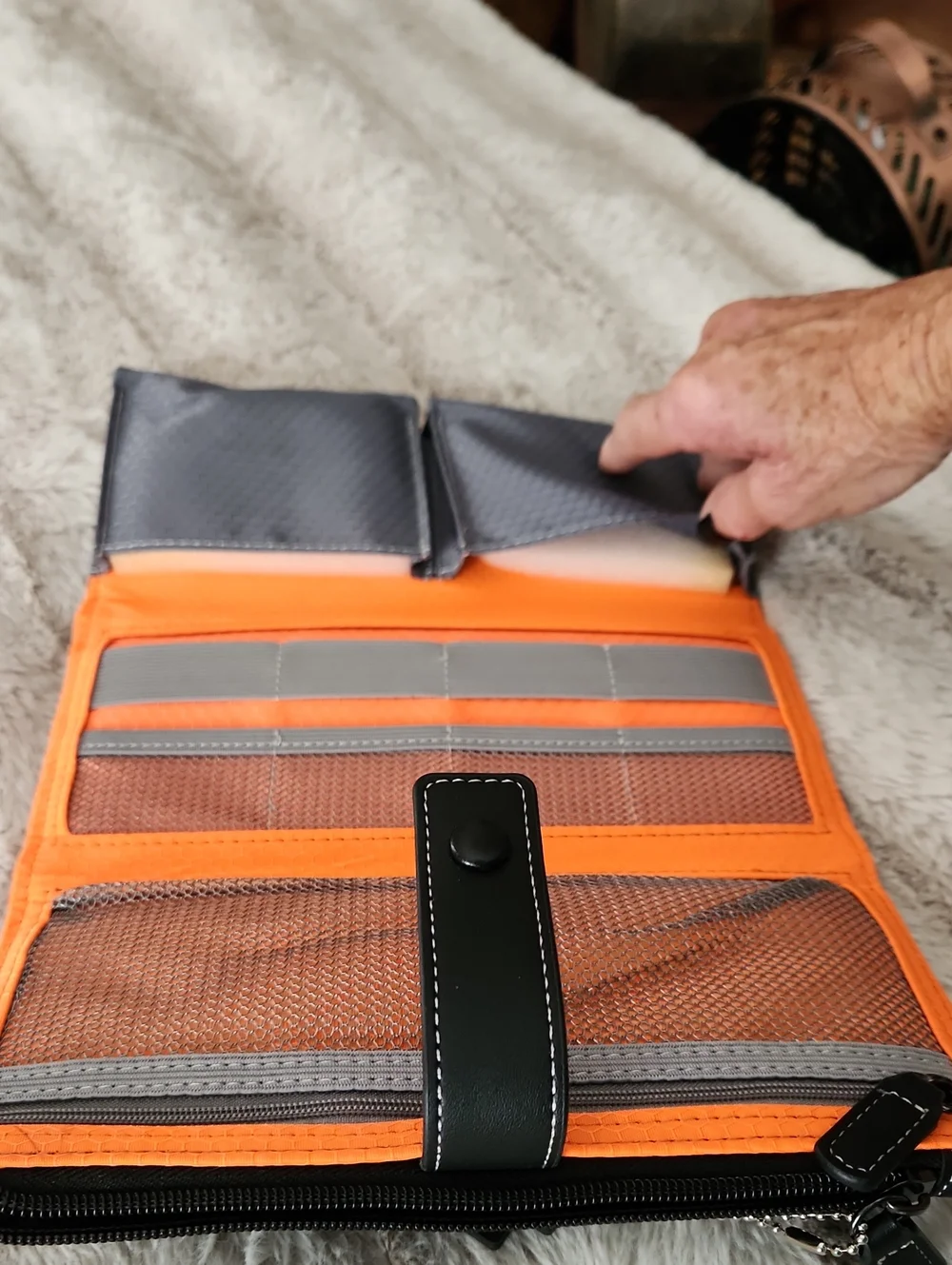 Harley-Davidson Black Wallet with Orange Logo Accent